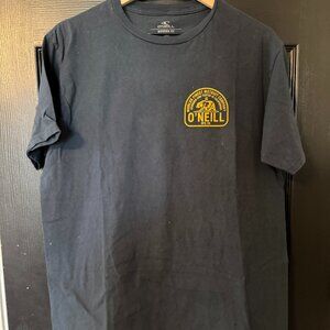 EUC Mens Oneill Graphic Tshirt Navy Yellow Loose Fit Large